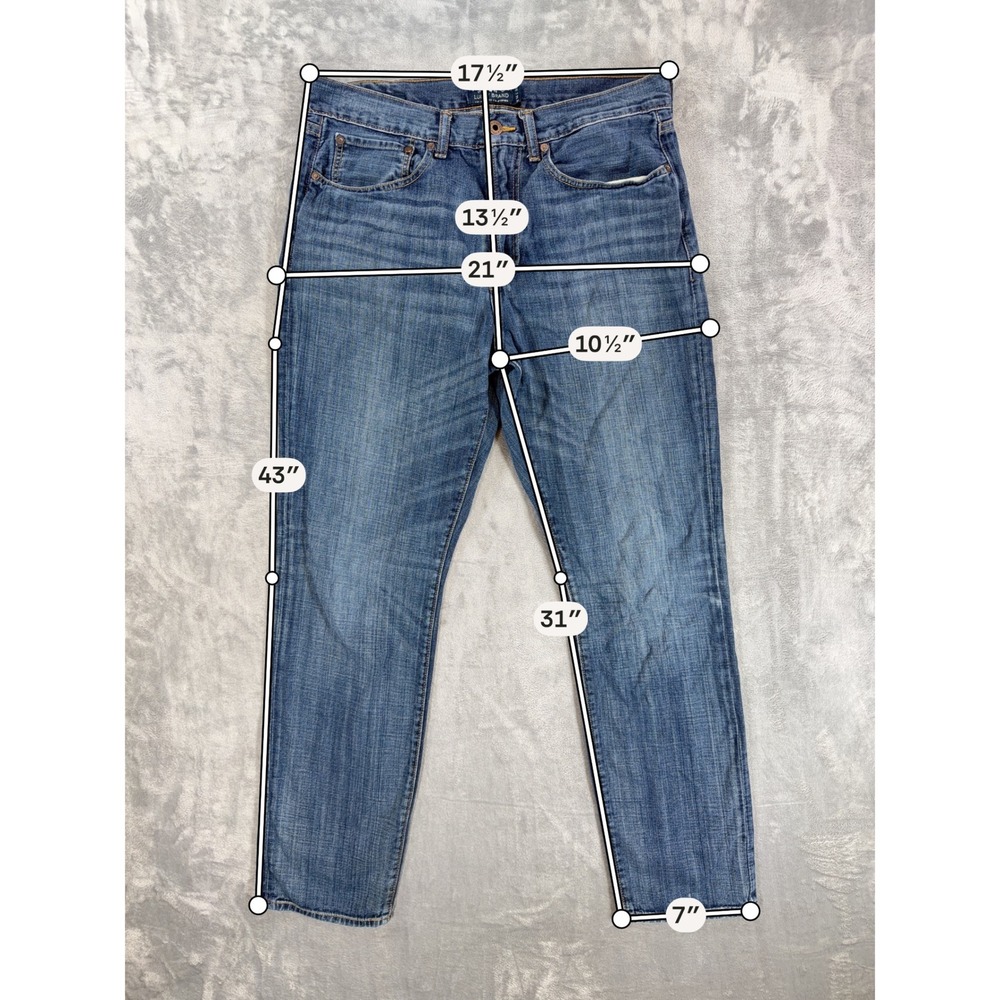 Lucky Brand 121 Heritage Slim Jeans Mens Size 34x32 Blue Medium Wash Denim - Picture 7 of 8